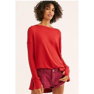 We The Free Red Northshore Thermal Longsleeve Tee